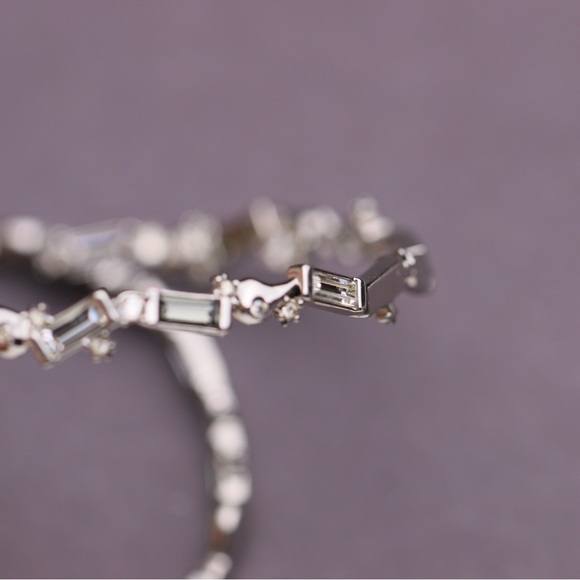 Alexis Bittar Crystal Baguette Hoop Earrings - Picture 6 of 7